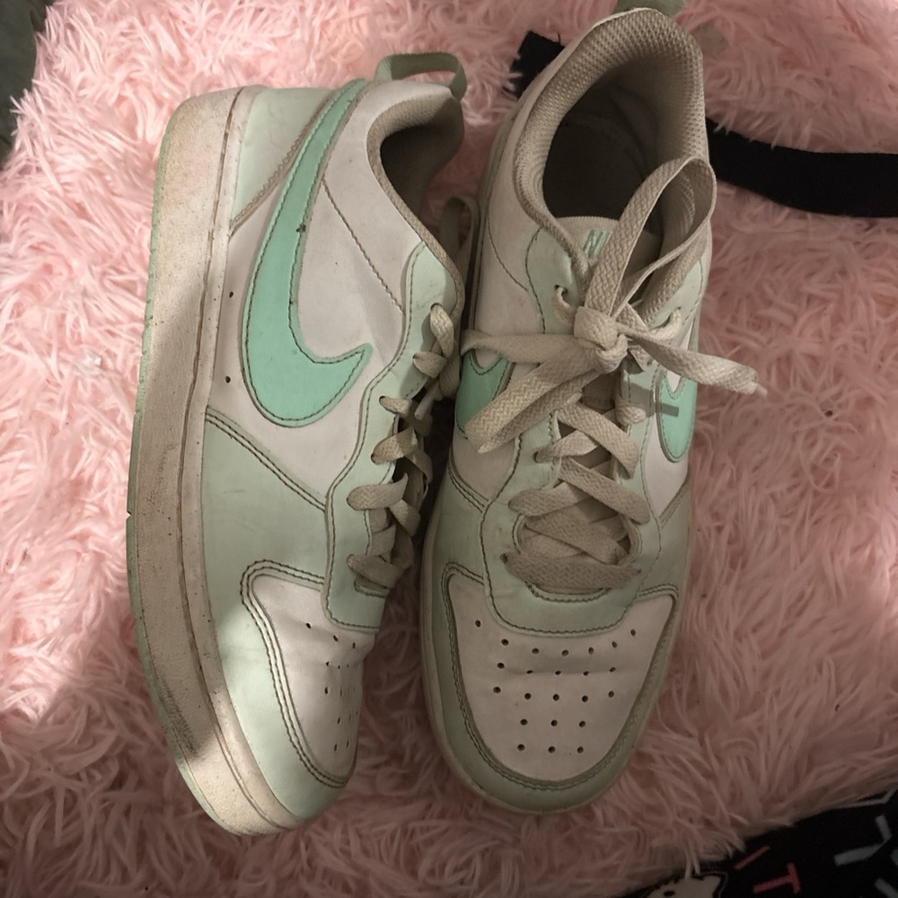 Nike Pastel Green and White Athletic Shoes